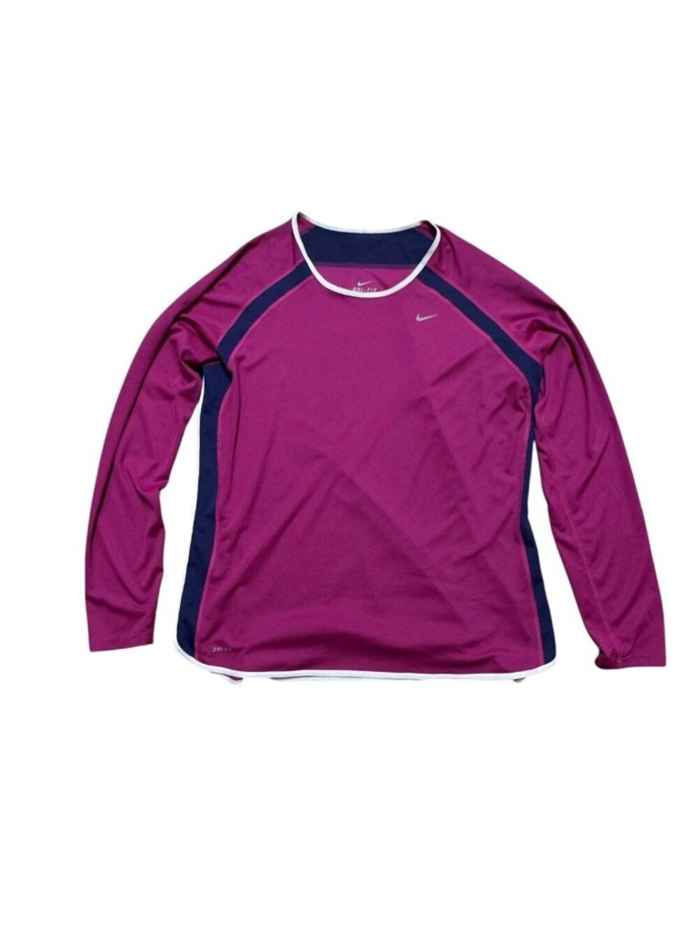 Nike Dri Fit Long Sleeve Top Women XL Pink Athletic Running Shirt